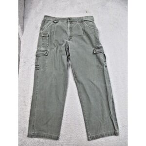 Cabela's Cargo Pants Mens 37 Sage Green 100% Cotton Canvas Utility Trail Field